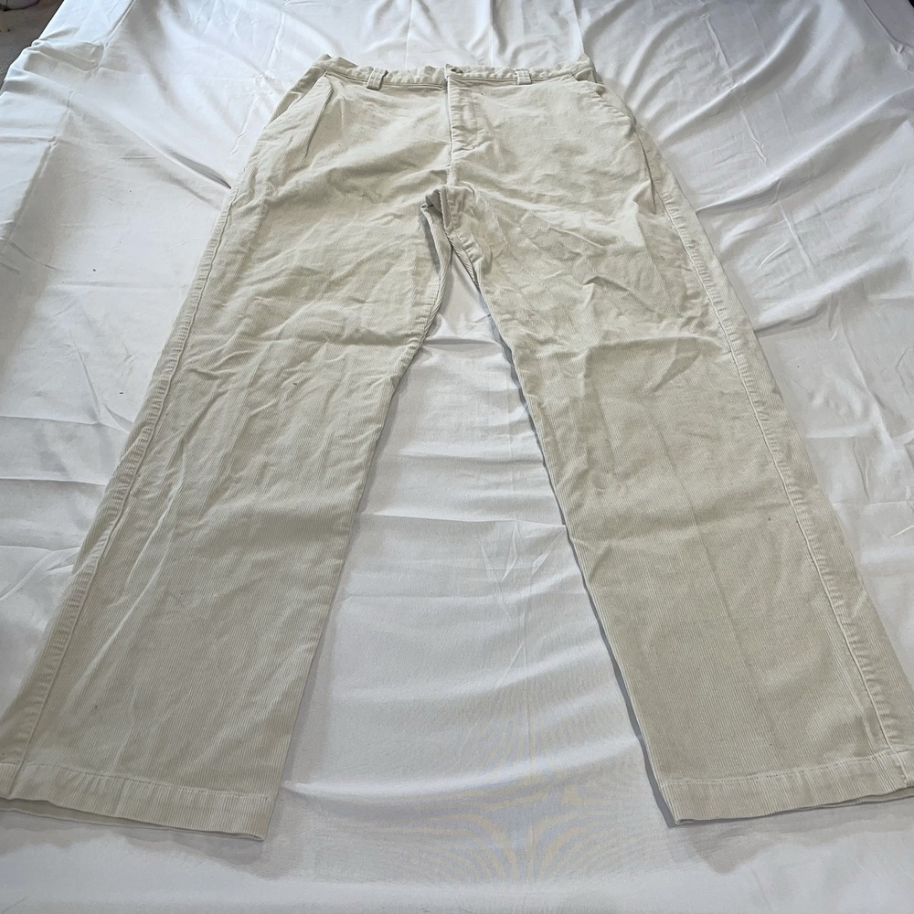 Adidas Corduroy Pants Men's 34x32 Act:34x32 Off White Baggy Skater